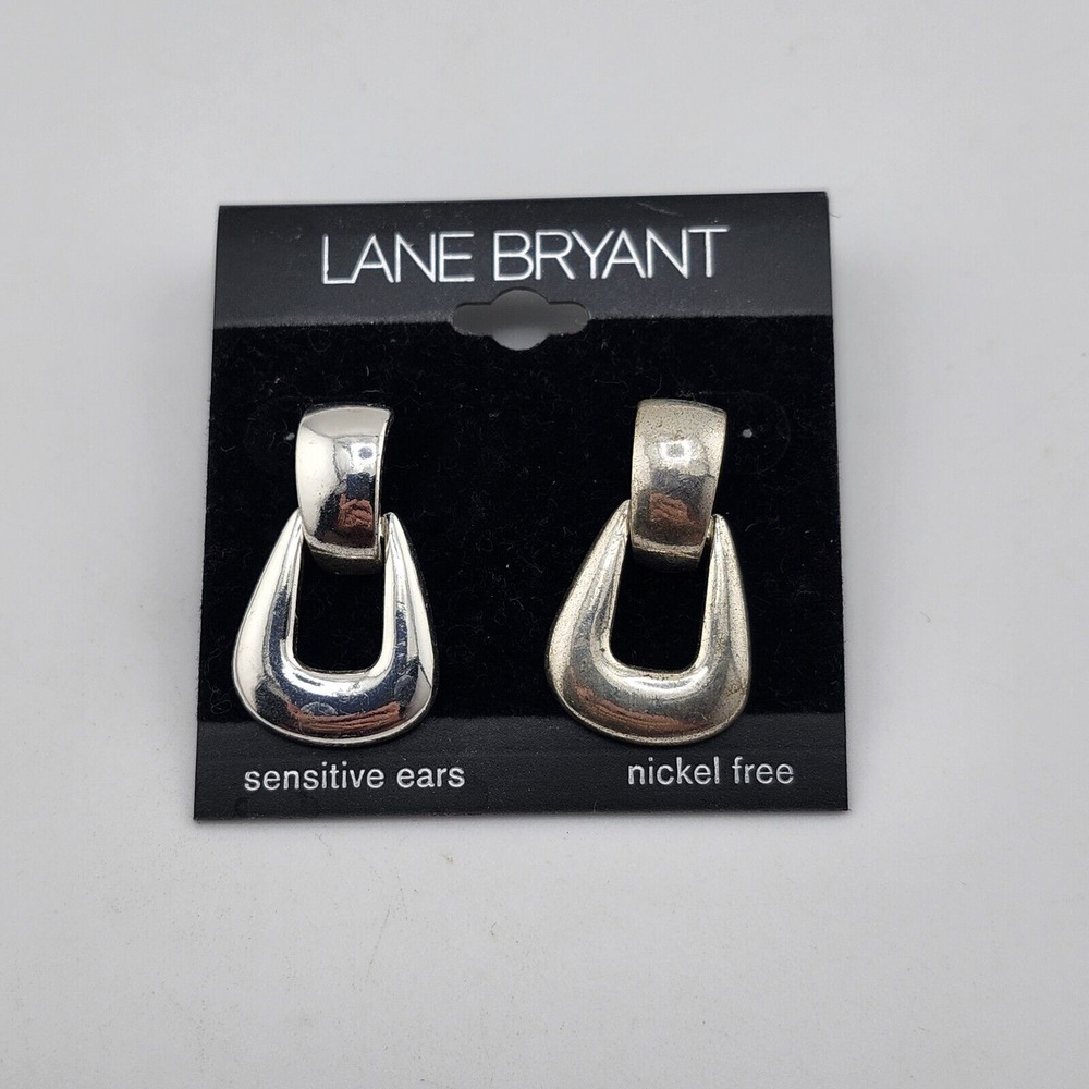Nwt Lane Bryant Silver Tone Door Knocker Earrings READ